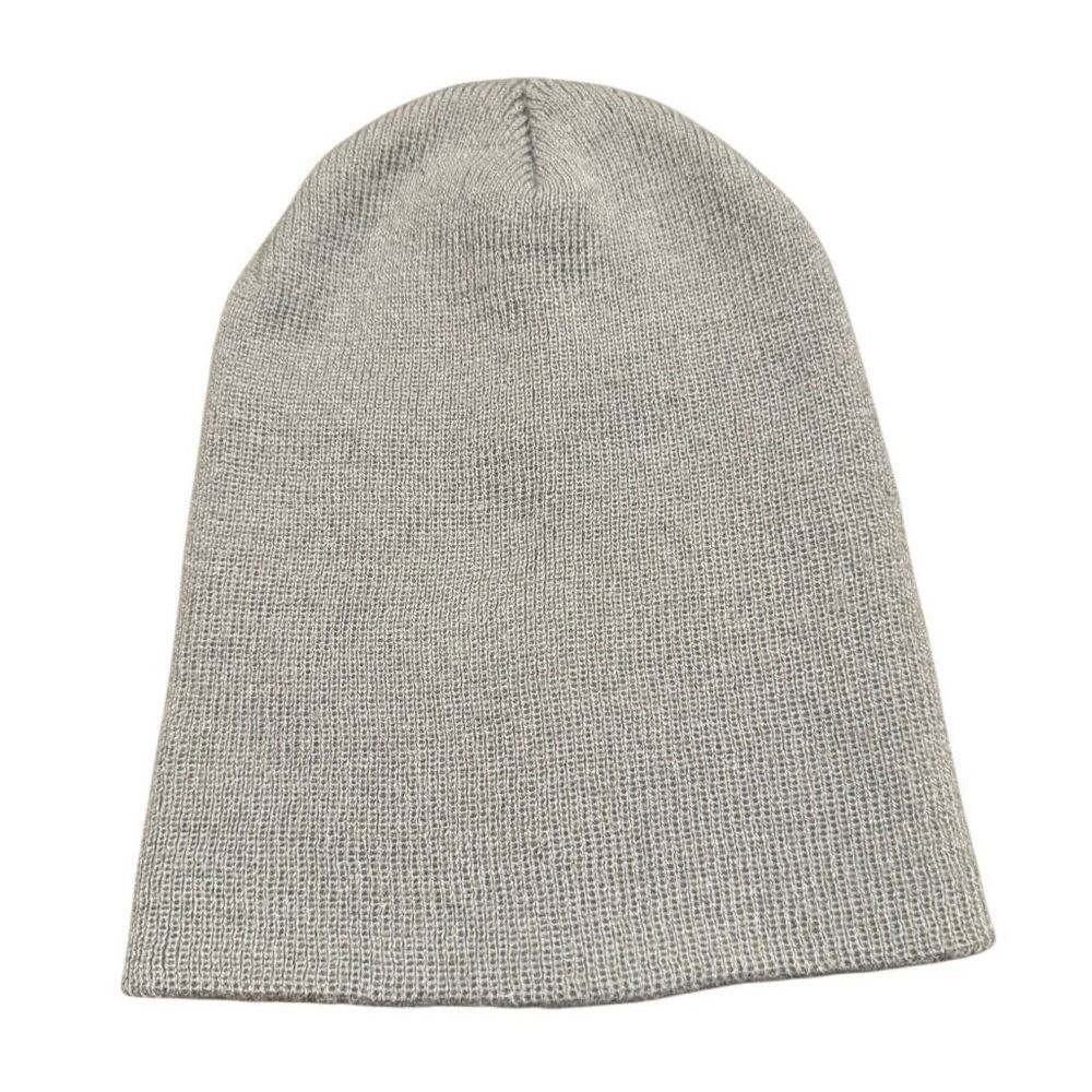 Hot Topic Light Gray Grey Slouch Beanie Cuffed Winter Hat